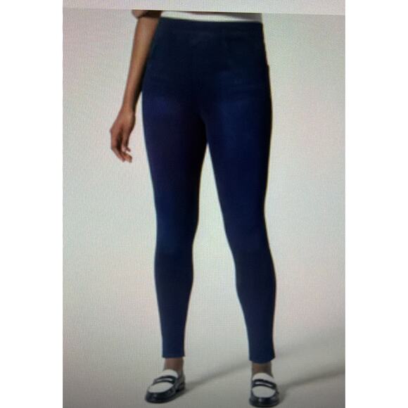 Spanx Jean-ish Womens Large Blue Jeanish Ankle Jegging Stretch Denim slimming - Picture 1 of 12